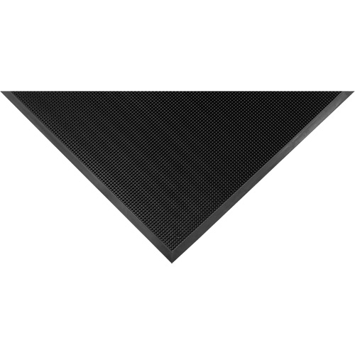 Tapis Gritstop Fingermat, Caoutchouc, Grattoir Type, Motif Textur&eacute;, 2' x 2-2/3', Noir Distribution Industrielle GC