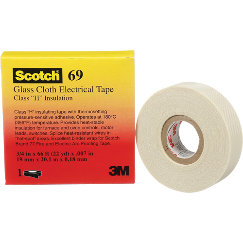 Scotch&reg; Glass Cloth Tape, 19 mm (3/4") W x 20 m (66') L, 7 mils, White Distribution Industrielle GC
