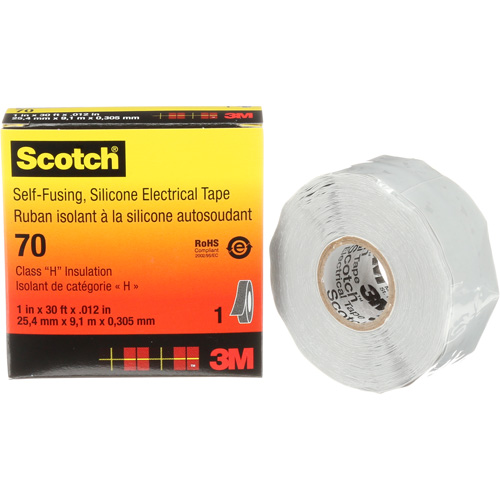 Scotch&reg; Self-Fusing Silicone Rubber Electrical Tape, 25.4 mm (1") x 9 m (30'), Grey, 12 mils Distribution Industrielle GC