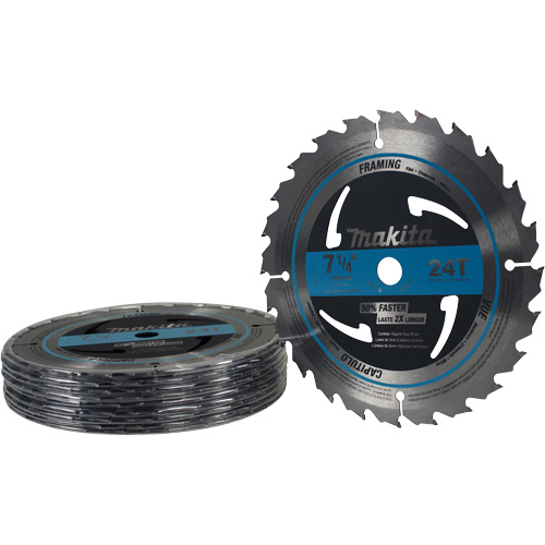 Lame de scie circulaire pour charpente &agrave; pointes au carbure, 7-1/4", 24 dents, Pour Bois Distribution Industrielle GC