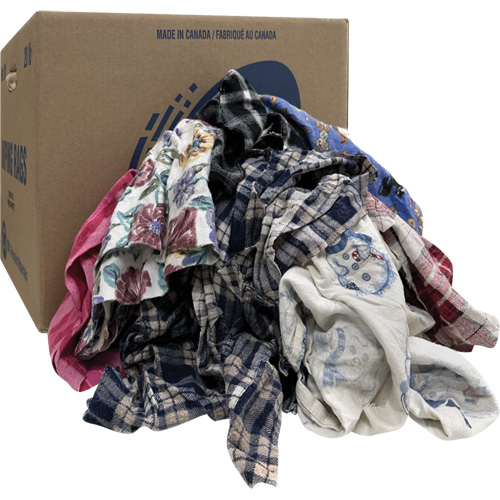 Select Wiper Rags, Flannel, Mix Colours, 20 lbs. Distribution Industrielle GC