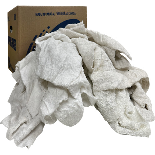 Wiper Rags Box, Terrycloth, White, 10 lbs. Distribution Industrielle GC