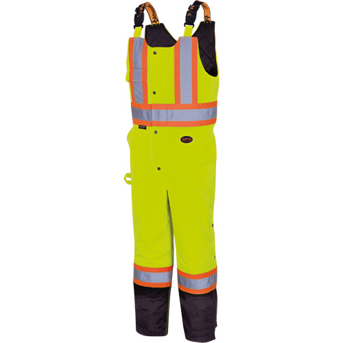 5041BB Pantalon &agrave; bretelles matelass&eacute; imperm&eacute;able, Polyester, Grand, Jaune lime haute visibilit&eacute; Distribution Industrielle GC