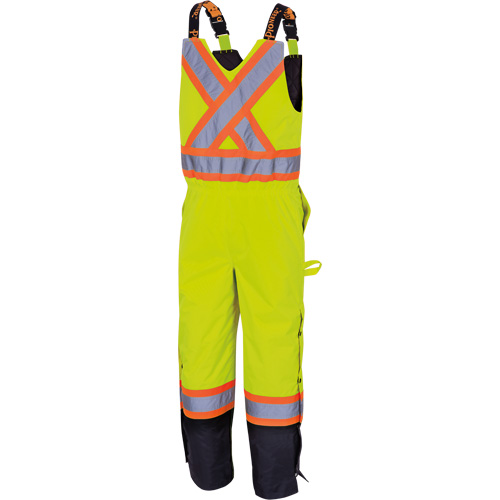 5041BB Pantalon &agrave; bretelles matelass&eacute; imperm&eacute;able, Polyester, Grand, Jaune lime haute visibilit&eacute; Distribution Industrielle GC