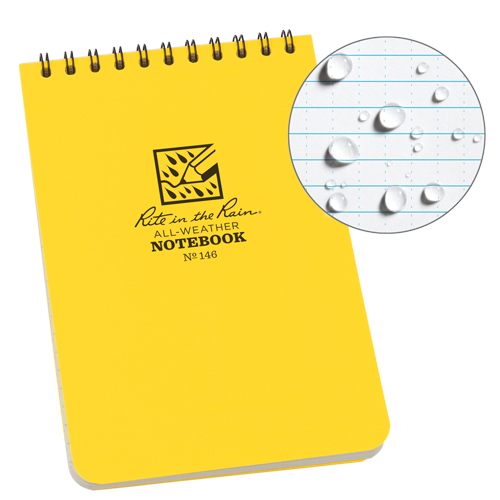 Carnet de notes de poche &agrave; spirale, Couverture souple, Jaune, 100 Pages, 4" , 6"  Distribution Industrielle GC