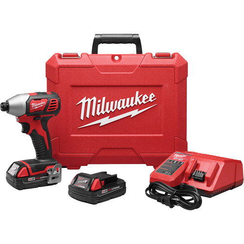 M18 Cordless Hex Impact Driver Kit, 1/4", 1500 in-lbs Max. Torque, 18 V, Lithium-Ion Distribution Industrielle GC