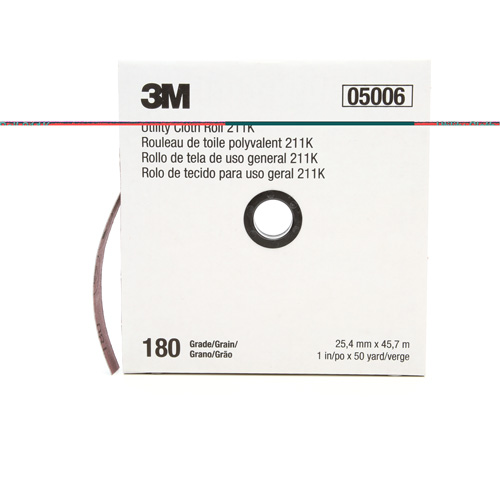Utility Roll 211K, Aluminum Oxide, 1" W x 150' L, 180 Grit Distribution Industrielle GC