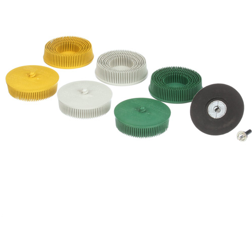 Roloc Bristle Disc Kit, Aluminum Oxide, Several Grit, 3" Dia. Distribution Industrielle GC