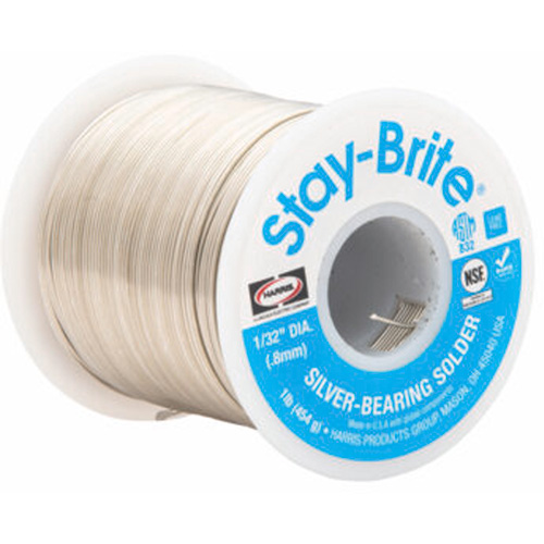 M&eacute;taux d'apport Stay-Brite, Sans plomb, 96 % d'&eacute;tain, 4 % d'argent, &acirc;me Plein, dia. 0,09375" Distribution Industrielle GC