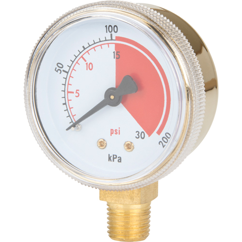 Brass Gauge, 2" , 30 psi, Bottom Mount, Analogue Distribution Industrielle GC
