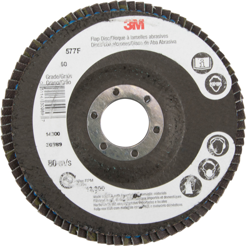 Flap Wheels - 577F Flap Discs, 4-1/2" x 7/8", Type 29, 60 Grit, Zirconium Distribution Industrielle GC