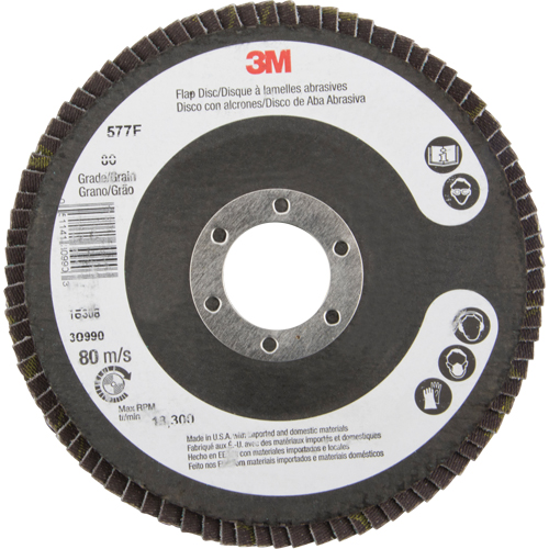 Disques &agrave; lamelles 577F, 4-1/2" x 7/8", Type 29, Grain 80, Zirconium Distribution Industrielle GC