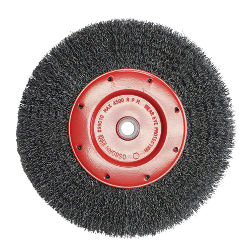 Brosses &eacute;conomiques &agrave; fils cr&ecirc;p&eacute;s - Face &eacute;troite, 6" dia., Fils 0.014, Arbre 2" Distribution Industrielle GC