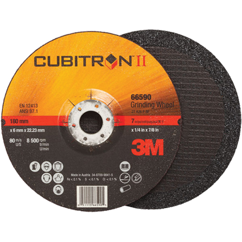 Meules &agrave; moyeu d&eacute;port&eacute; Cubitron II, 4" x 1/4", Arbre 3/8", Type 27 Distribution Industrielle GC
