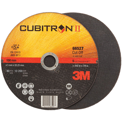 Meule &agrave; tronçonner Cubitron II, 4-1/2" x 0,04"/0,045", Arbre de 7/8", Type 27, C&eacute;ramique, 13 300 Tr/min Distribution Industrielle GC