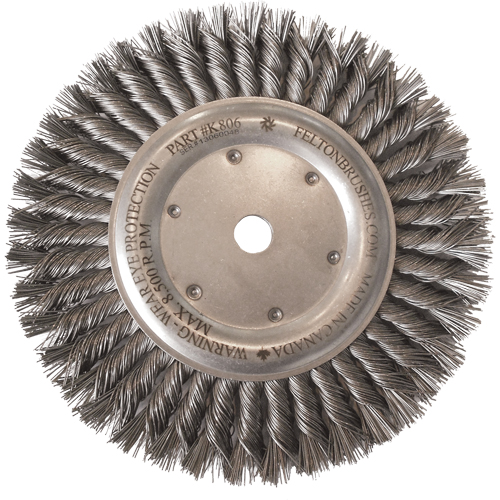 Wire Wheel Brushes, 8" Dia., 0.014" Fill, 5/8"-11 Arbor, Steel Distribution Industrielle GC