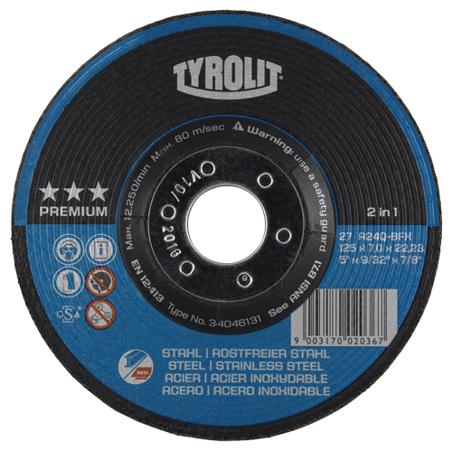 Disque de meulage 2-IN-1 Performance Plus, 7" x 9/32", Arbre 7/8", Type 27 Distribution Industrielle GC