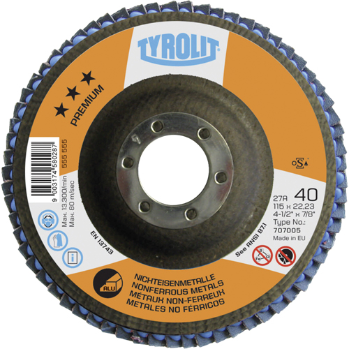 Disque &agrave; lamelles en aluminium 4-1/2", 4-1/2" x 7/8", Type 29, Grain 40, C&eacute;ramique Distribution Industrielle GC