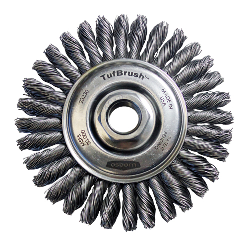 TufBrush Knot Wire Wheel Brush, 4" Dia., 0.02" Fill, 5/8"-11 Arbor, Steel Distribution Industrielle GC