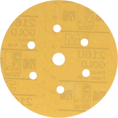 Hookit Dust-Free Sanding Disc, 6" Dia., P240 Grit, Aluminum Oxide, A-Weight Distribution Industrielle GC
