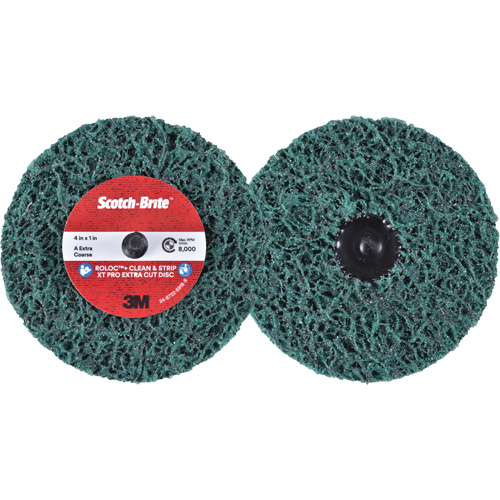 Disque extra coupe  Clean and Strip  XT Pro Roloc Scotch-Brite, 4" dia., Grain Extra grossier, Oxyde d'aluminium Distribution Industrielle GC