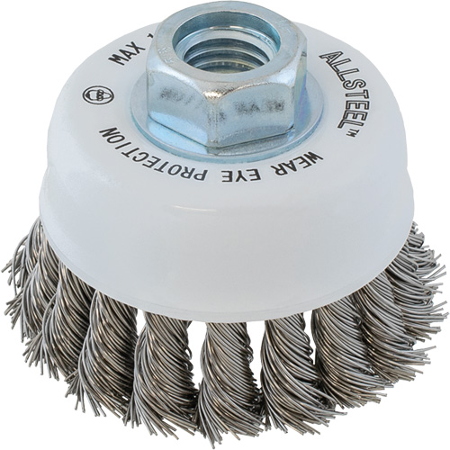 Brosse m&eacute;tallique ALLSTEEL, 3" dia. x 5/8"-11 arbre Distribution Industrielle GC