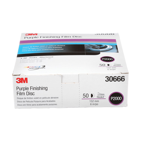 Hookit Finishing Film Disc, 6" Dia., P2000 Grit, Aluminum Oxide, Film Distribution Industrielle GC