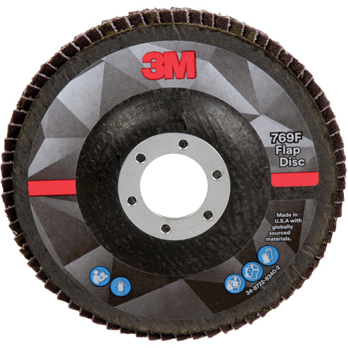 Disque &agrave; lamelles &agrave; changement rapide 769F, 5" x 7/8", Type 27, Grain 40+, C&eacute;ramique Distribution Industrielle GC