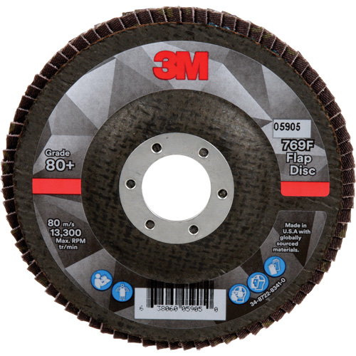 769F Quick Change Flap Disc, 4-1/2" x 7/8", Type 27, 80+ Grit, Ceramic Distribution Industrielle GC