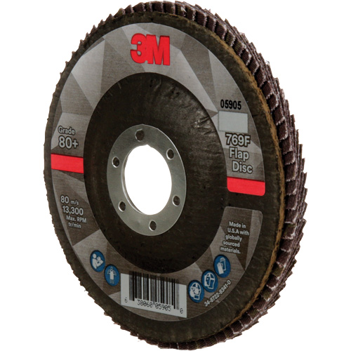 769F Quick Change Flap Disc, 4-1/2" x 7/8", Type 27, 80+ Grit, Ceramic Distribution Industrielle GC