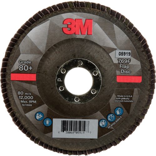 769F Quick Change Flap Disc, 5" x 7/8", Type 27, 80+ Grit, Ceramic Distribution Industrielle GC