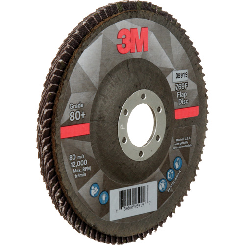 769F Quick Change Flap Disc, 5" x 7/8", Type 27, 80+ Grit, Ceramic Distribution Industrielle GC