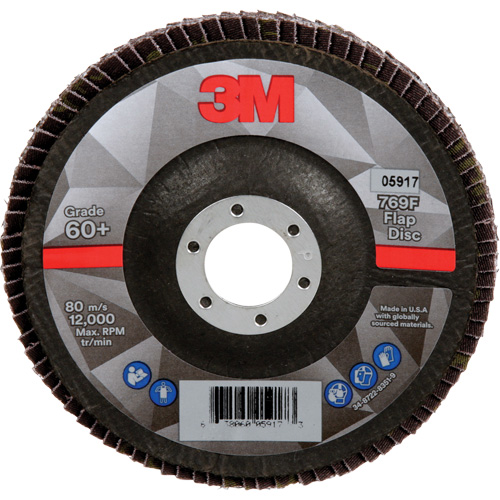 Disque &agrave; lamelles &agrave; changement rapide 769F, 5" x 7/8", Type 29, Grain 60+, C&eacute;ramique Distribution Industrielle GC