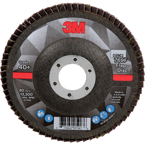 Disque &agrave; lamelles &agrave; changement rapide 769F, 4-1/2" x 7/8", Type 27, Grain 40+, C&eacute;ramique Distribution Industrielle GC
