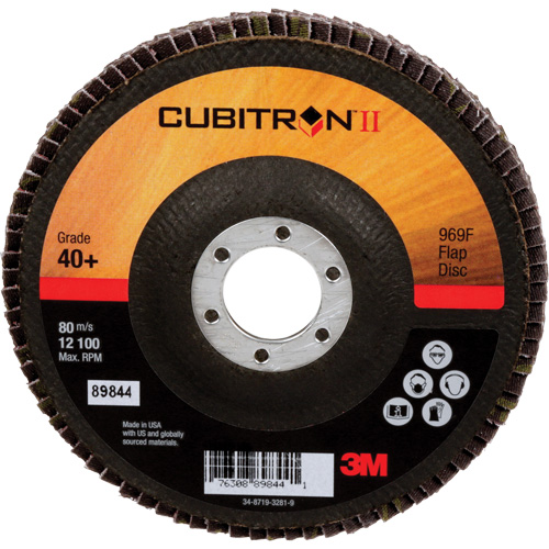 Cubitron II 969F Flap Disc, 5" x 7/8", Type 27, 40+ Grit, Ceramic Distribution Industrielle GC