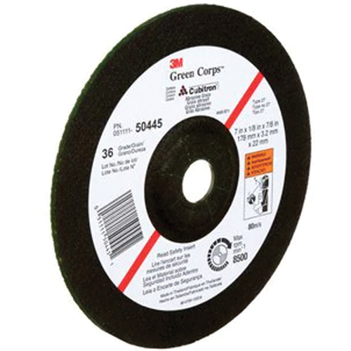 Green Corps Depressed Centre Wheel, 7" x 1/8", 7/8" Arbor, Ceramic, Type 27 Distribution Industrielle GC