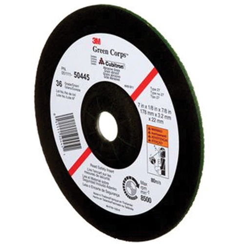 Green Corps Depressed Centre Wheel, 7" x 1/8", 7/8" Arbor, Ceramic, Type 27 Distribution Industrielle GC