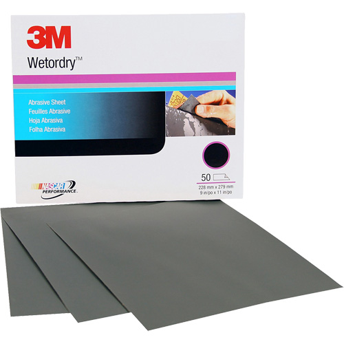 Feuille abrasive Wetordry, 9" x 11", Grain P500, Oxyde d'aluminium Distribution Industrielle GC