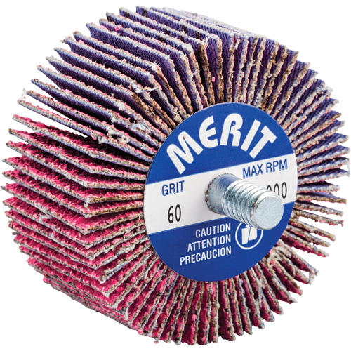 Threaded Mini Flap Wheel, Ceramic Alumina, 60 Grit, 2" x 1" x 1/4"-20 Distribution Industrielle GC