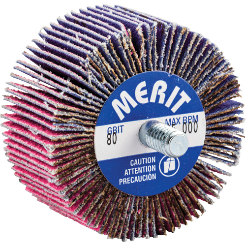 Threaded Mini Flap Wheel, Ceramic Alumina, 80 Grit, 2" x 1" x 1/4"-20 Distribution Industrielle GC