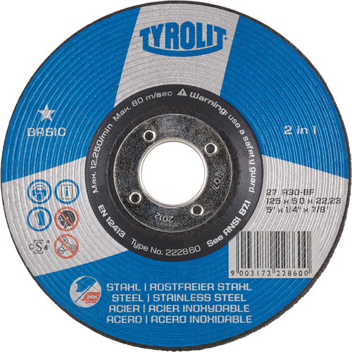 Meule &agrave; moyeu d&eacute;port&eacute;, 6" x 1/4", Arbre 7/8", Type 27 Distribution Industrielle GC