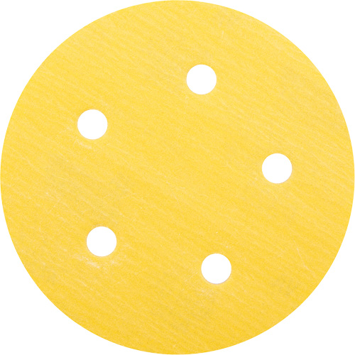 Disque de ponçage en papier H&L Gold Reserve A296 avec trous d'aspiration, dia 5", Grain 320, Oxyde d'aluminium, Poids C Distribution Industrielle GC
