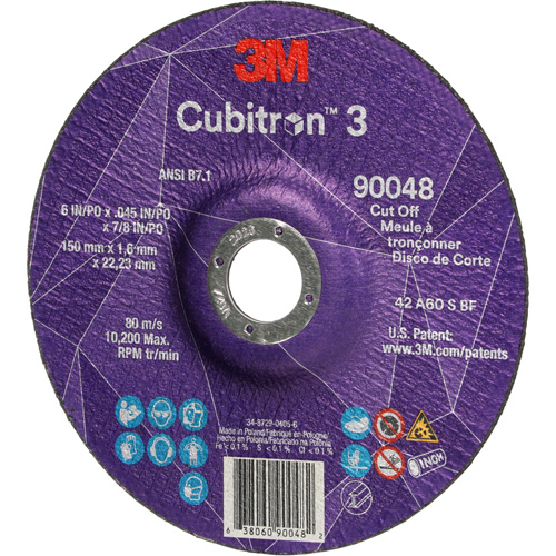 Meule &agrave; tronçonner Cubitron 3, 6" x 0,045", Arbre de 7/8", Type T27, C&eacute;ramique, 10 200 Tr/min Distribution Industrielle GC