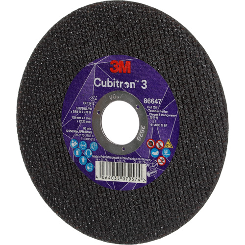 Cubitron 3 Cutting Disc, 5" x 9/32", 3/8" Arbor, Type 41 Distribution Industrielle GC