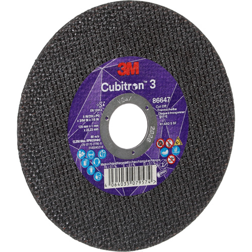 Cubitron 3 Cutting Disc, 5" x 9/32", 3/8" Arbor, Type 41 Distribution Industrielle GC