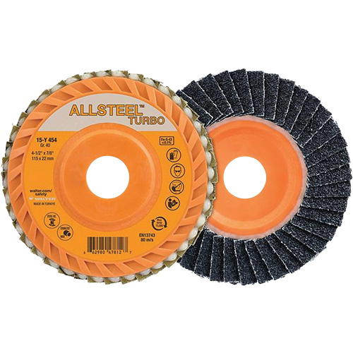 Disque &agrave; lamelles Turbo ALLSTEEL, 4-1/2" x 7/8", Grain 60, Alumine de zirconium Distribution Industrielle GC