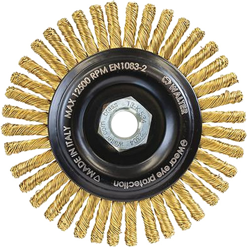 Brosse m&eacute;tallique &agrave; touret sans cr&eacute;ation d'&eacute;tincelles, 5" dia. x 5/8"-11 arbre Distribution Industrielle GC