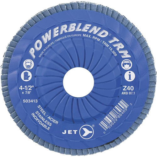 Powerblend TRM Trimmable Flap Disc, 4-1/2" x 7/8", Type 29, Z40 Grit, Zirconium Distribution Industrielle GC
