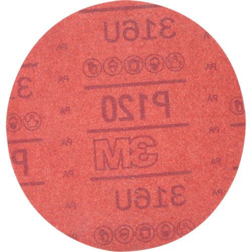 Disque abrasif rouge 01224 Hookit, 316U, dia 6", Grain P120, Oxyde d'aluminium, A Distribution Industrielle GC