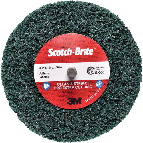 Disque Clean and Strip XT Pro Extra Cut Disc XC-DC Scotch-Brite, 4" dia., Grain Extra grossier, Oxyde d'aluminium Distribution Industrielle GC
